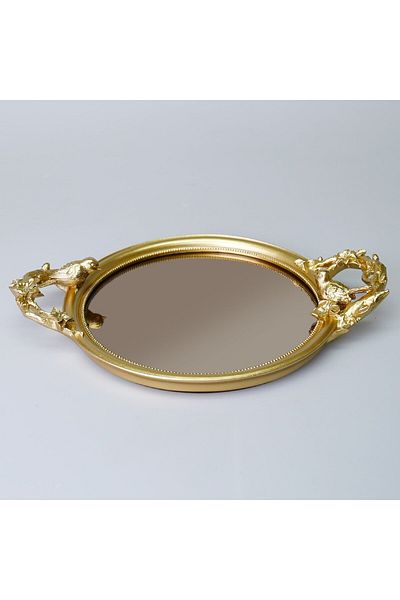 Selim Velina Mirrored Tray Gold