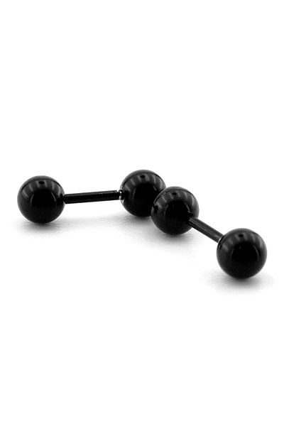 Solfera Black Color Ball End Screw Bar Piercing Women's Men's Earrings ER047