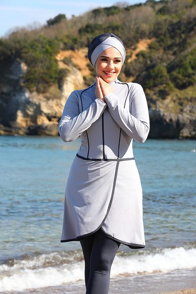 SEBOTEKS Pareo Model Design Κλειστό Μαγιό Hijab με Καλσόν 2230