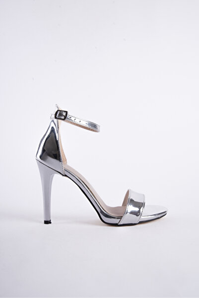 ELMANDO Kadın 10 Cm Platform Yüksek Topuklu Klasik Ayakkabı Gümüş Ayna