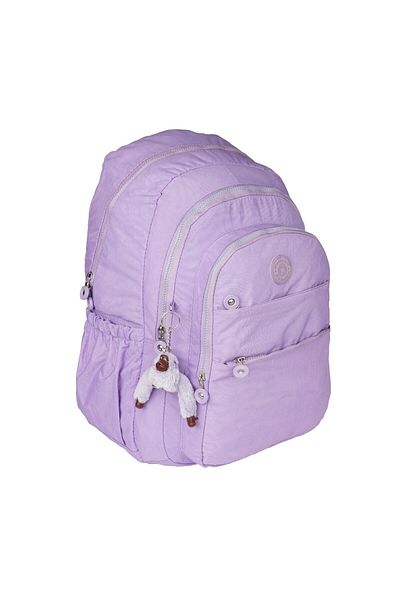FATELLA MONKEY DETAILED MULTIPLE COMPARTMENT Crinkle Waterproof Fabric Large Size Unisex School Backpack and Travel Bag