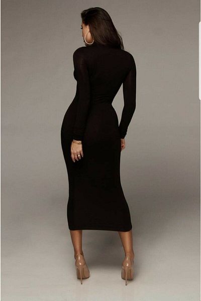 MaxiMor Rochie Model Creion Neagra De Dama Lungime 130 Cm