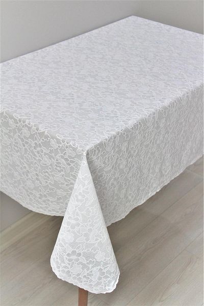 DedeEvTekstil Față de masă din pânză uleioasă din PVC, cu aspect de dantelă, Guipure 07-guipure