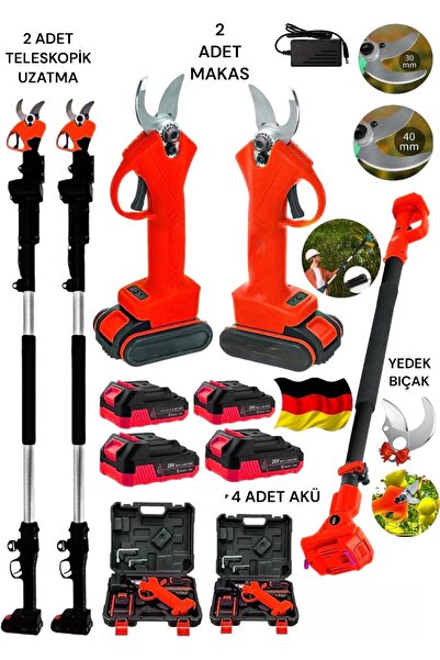 Germany Steel 838RP 4 AKÜLÜ ŞARJLI 2 MAKAS 2 TELESKOPİK  2 METRE UZATMALI  AK...