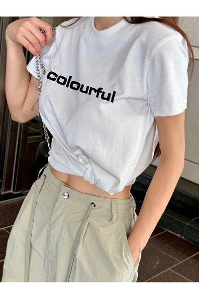 Jose Clothing Μπλουζάκι Unisex Λευκό εμπριμέ από οργανικό βαμβάκι Oversize με κοντό μανίκι