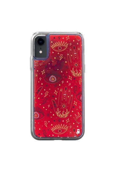 Casen حافظة هاتف ديناميكية لهاتف iPhone XR بتصميم غامض باللون البنفسجي النيون