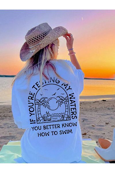 Jose Clothing Μπλουζάκι Unisex Λευκό εμπριμέ από οργανικό βαμβάκι Oversize με κοντό μανίκι