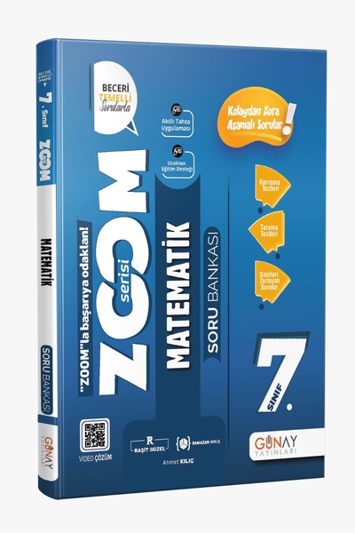 Günay Yayıncılık GÜNAY YAYINLARI 7. SINIF ZOOM SERİSİ MATEMATİK SORU BANKASI 2024-2025