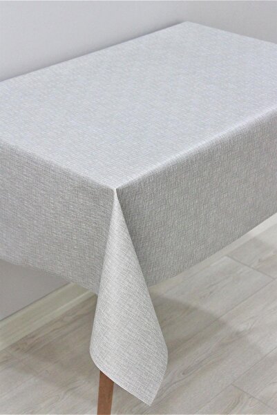 DedeEvTekstil Față de masă din pânză uleioasă din PVC, căptușită cu fibre, care se poate șterge - in gri - 141-b