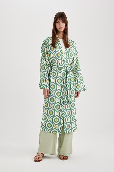 DeFacto Relax Fit Leak Collar Printed Kimono C6340AX24SP