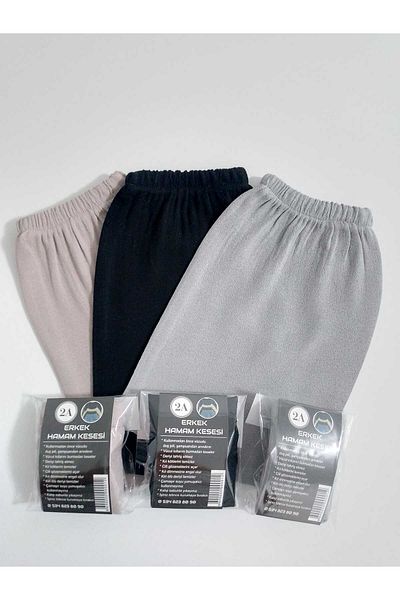 2A Men's 3-Piece Bath Bag# Bath Scrub# Cellulite Pouch# Dead Skin Extermination Pouch