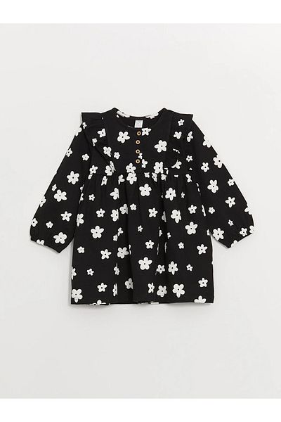 LC Waikiki LCW Baby - Crew Neck Long Sleeve Print Dress for Baby Girl