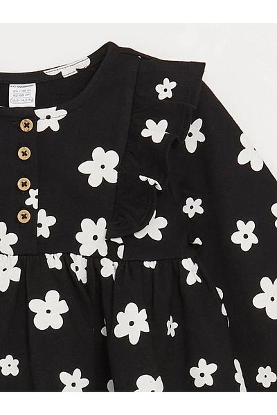 LC Waikiki LCW Baby - Crew Neck Long Sleeve Print Dress for Baby Girl