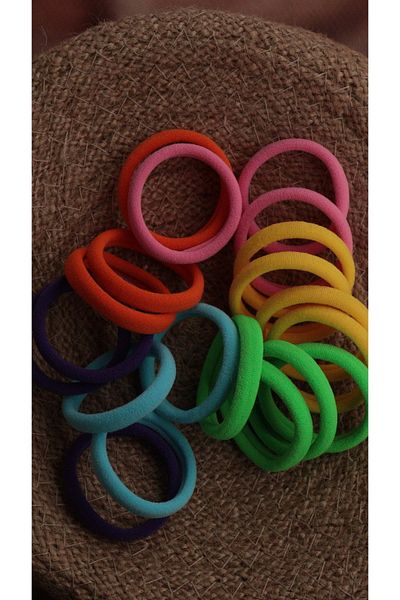 MİNAHOBİ Colorful Women's Rubber Buckle Set of 20