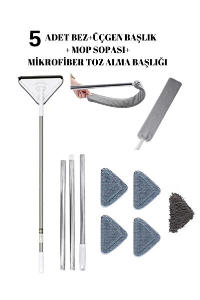 Oliva Nero Set Üçgen Cam Duvar Yüzey Cam Silme Aparatı Mop Mikrofiber Toz Alm...