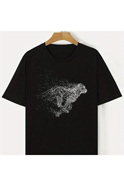 Khione Sa leopard printom Unisex Oversize kroj Pamuk T-shirt