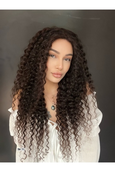 Suzan Peruk Yıka Çık  saç Afro kıvırcık Boyasız tül peruk