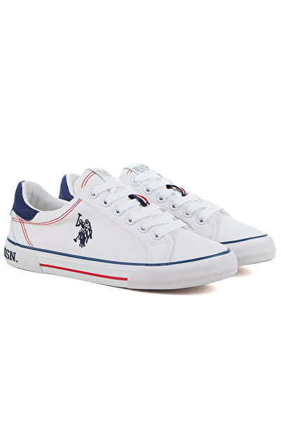 U.S. Polo Assn. يو اس بولو اسنحذاء رياضي RACHEL 4FX برباط للجنسين باللون الأبيض