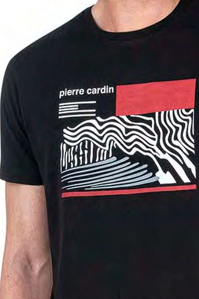 Pierre Cardin 6044 Ανδρικό κοντομάνικο χτενισμένο βαμβακερό σετ πιτζάμα-μαύρο