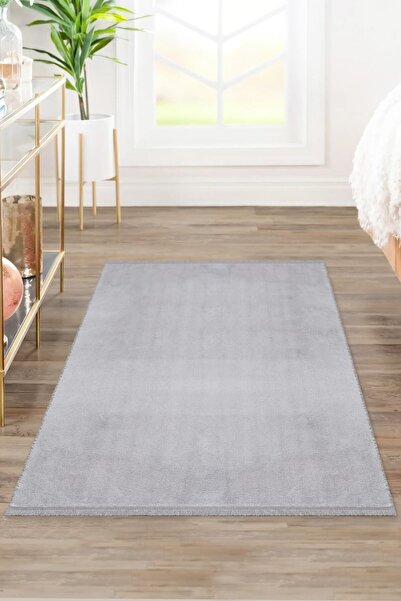 Valery Home Vl Comfort Düz Saçaklı Peluş Halı Gri