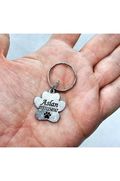 hebmeyy Design Kedi Kopek Gold Gri Ve Kolye Design Künye Ve Kolye, Paslanmaz Köpek Kedi Künyesi