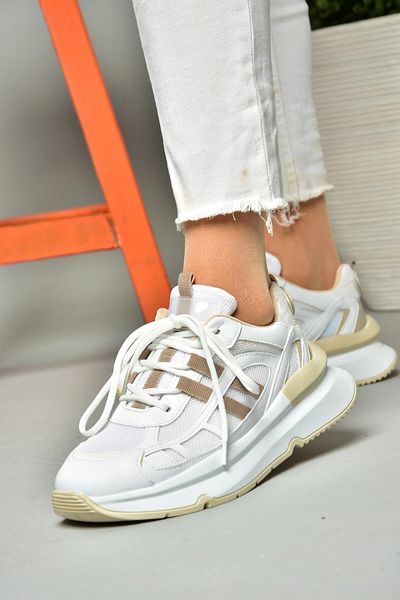 Fox Shoes S973017604 White/mink Fabric Sneakers