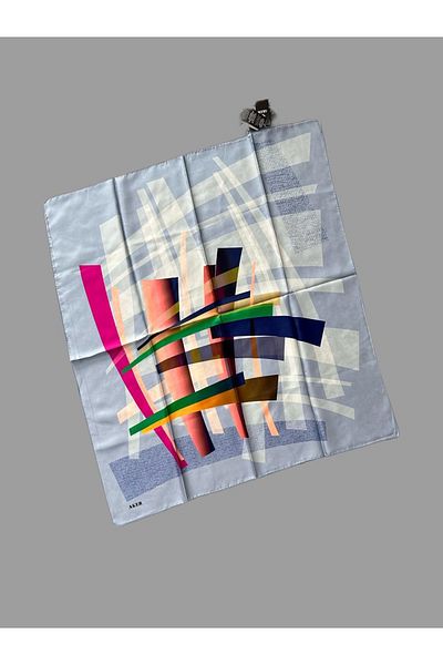 Aker 90*90 Twil Μεταξωτό Φουλάρι Μπλε (02177)