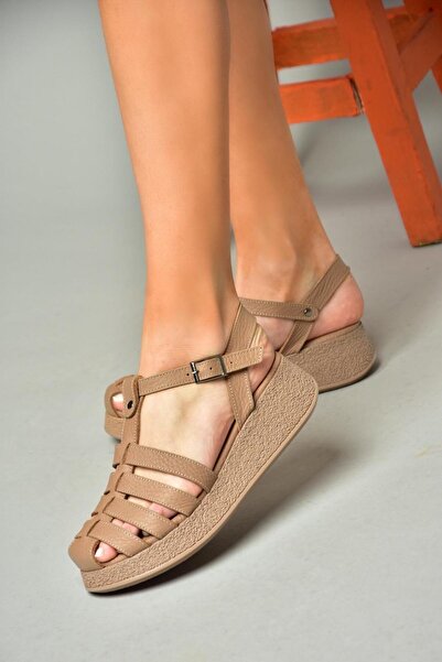 Fox Shoes P555050503 Mink Genuine Leather Thick Soled Sandals