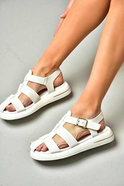 Fox Shoes S518106009 Sandale albe de damă