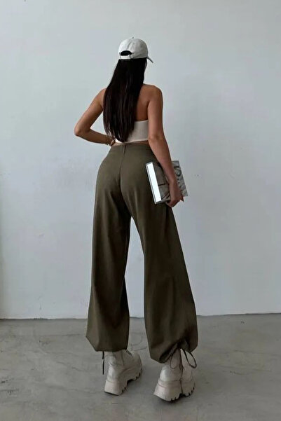 Ortaya Çık Khaki Tactical Baggy Pants - Relaxed Fit