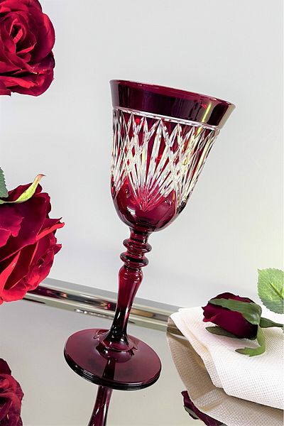 DECOSTYLE Bella 100% Handmade Decorated Glass Goblet Cup (Sagon)