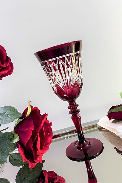 DECOSTYLE Bella 100% Handmade Decorated Glass Goblet Cup (Sagon)