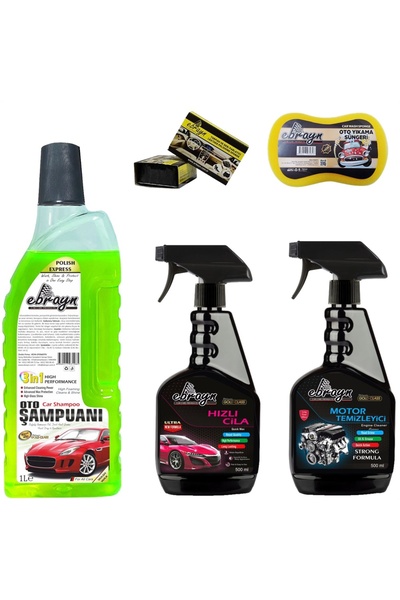 caraks Oto Şampuan + Motor Temizleyici + Hızlı Cila + 2ad Göğüs Parlatıcı + S...