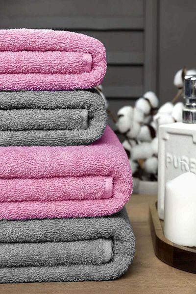 Mira Home Σετ πετσετών μπάνιου 4 τεμαχίων Μαλακό μεγάλο σετ πετσετών βαμβακερές πετσέτες 90Χ150 εκ. Γκρι