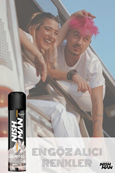 NISHMAN Renkli Saç Spreyi /beyaz - 150 Ml