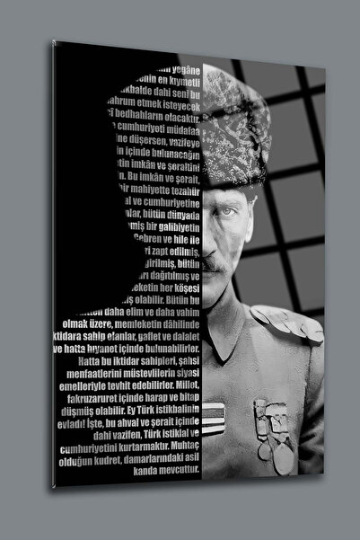 SRD Concept Atatürk 74 Cam Tablo-atatürk Tablosu-türk Bayrağı Tablosu