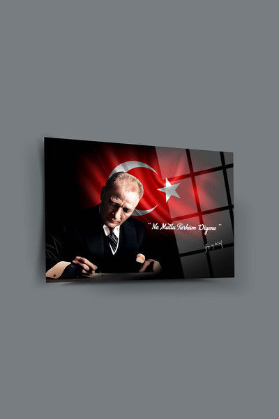 SRD Concept Atatürk 117 Cam Tablo-atatürk Tablosu-türk Bayrağı Tablosu