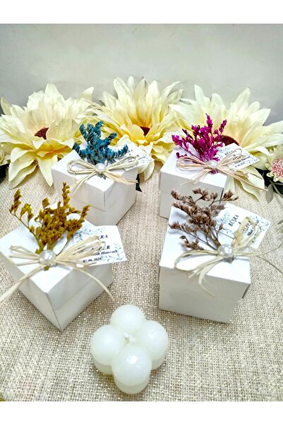 Murat Süs Beyaz Kutuda Bubble Mum Nikah Şekeri Hediyeliği | 25 Adet | Düğün, ...