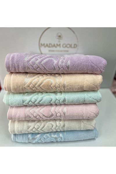 Akınal Bella AKINAL BELLA TITIZ BRAND 6 PIECES JACQUARD 50*90 HAND FACE TOWEL