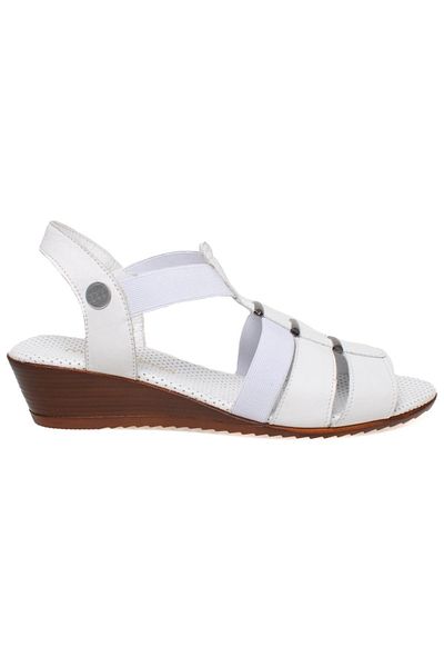 Mammamia D24Ys-1505Z Sandale de damă albe cu toc pană