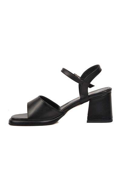 AYAKMOD 284056 Sandale negre pentru femei cu toc