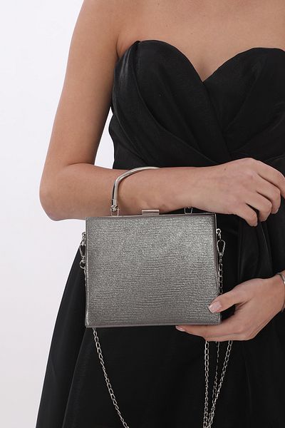 womenacs Γυναικείο βραδινό φόρεμα Platinum Platinum Clutch Τσάντα Portfolio