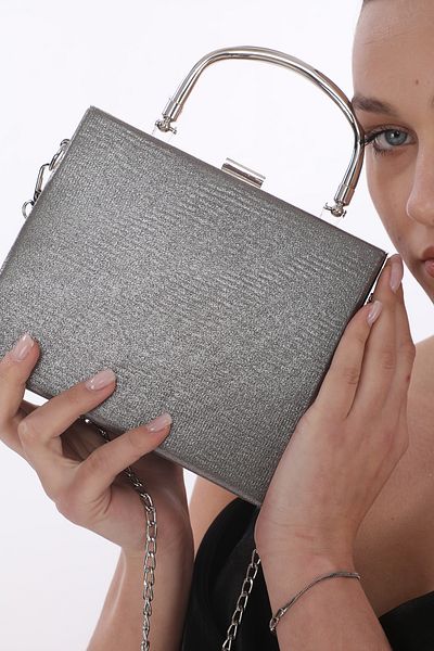 womenacs Γυναικείο βραδινό φόρεμα Platinum Platinum Clutch Τσάντα Portfolio