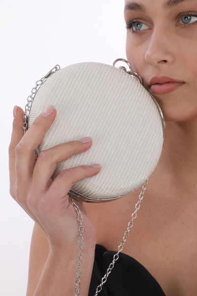 womenacs Pearl Color Breast Patterned Stone Bracelet Ring Evening Dress Portfolio Clutch Bag