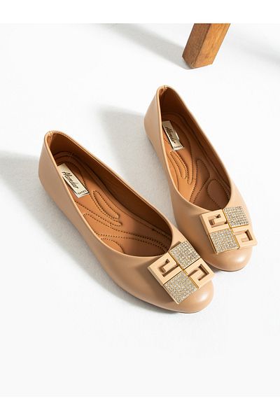 Alemdar Shoes Balerini de damă REX Mink Stone cu cataramă