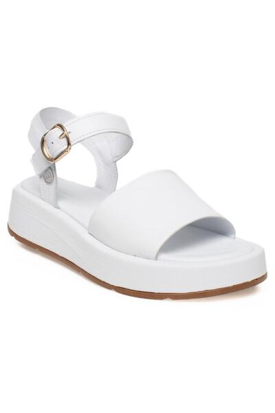 Mammamia D24Ys-1090 Günlük Beyaz Kadın Sandalet