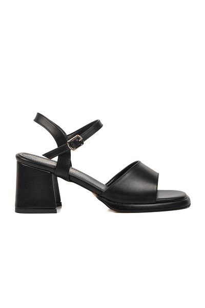 AYAKMOD 284056 Sandale negre pentru femei cu toc