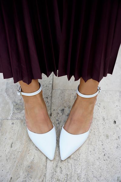 LAMİNTA Pantofi cu toc gros Max White