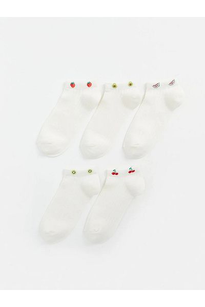 LC Waikiki LCW DREAM Bedruckte Damen-Booties-Socken im 5er-Pack