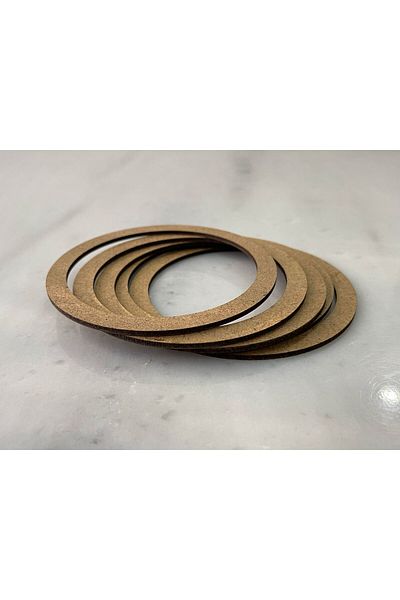 hediyeofisi Raw MDF Screwless 14 cm Diameter 5-Piece Pulley Set Dream Catcher and Macrame Knitting Circle